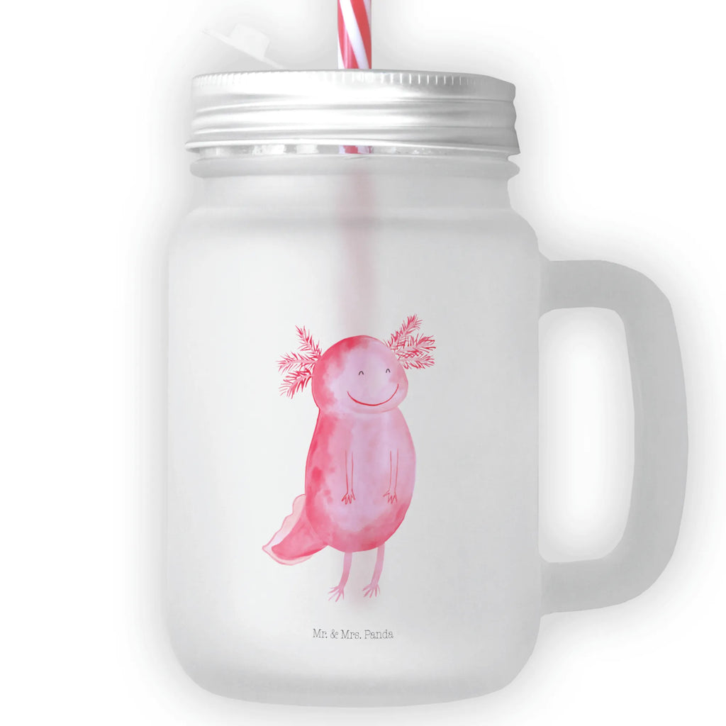 Szklanka Mason Jar Aksolotl Szczęśliwy Axolotl, Molch