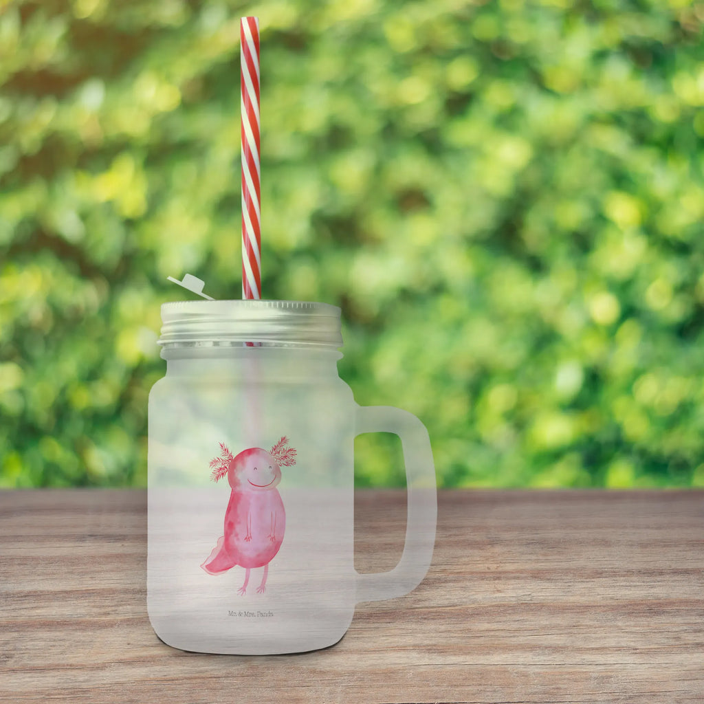 Szklanka Mason Jar Aksolotl Szczęśliwy Axolotl, Molch