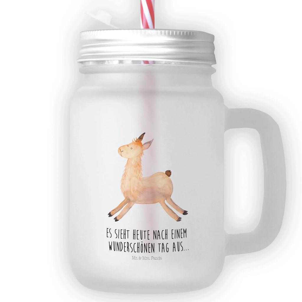 Mason jar drinking glass lama Jump drinking glass, Mason Jar, handle glass, summer glass, preserving glass, cocktail glass, glass, Llama, llama, alpaca, trendy animal, good morning, Lama, happy, start, girlfriend, new start, heartache, favourite day, llamas, luck, exam, graduation, happy day