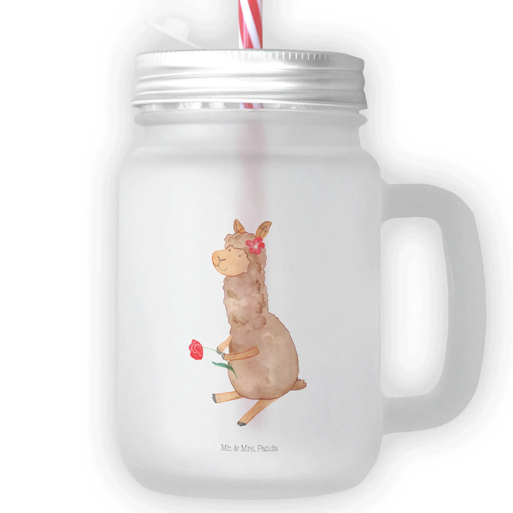 Szklanka Mason Jar alpaka kwiat Alpaka, Lama