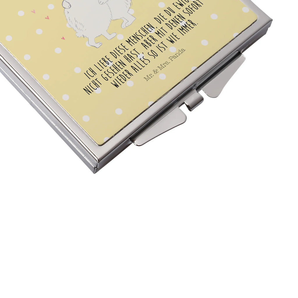 Handbag mirror Icebear Embrace make up, make-up mirror, silver, handbag, mirror, square, small animals, cute, funny, cute animal motives, hand drawn, small world, funny sayings, good mood, happy, gifts, gift ideas, special gifts, animal lover, card