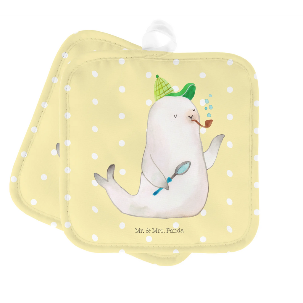 2er Set Topflappen  Robbe Sherlock Topfhandschuhe, 2er Set Topflappen, Topflappen 2er Set, Topflappen Set, Topflappen, topfhalter, Topflappenset, Topfuntersetzer, Lustige Sprüche, Tiere, Tiermotive, Gute Laune