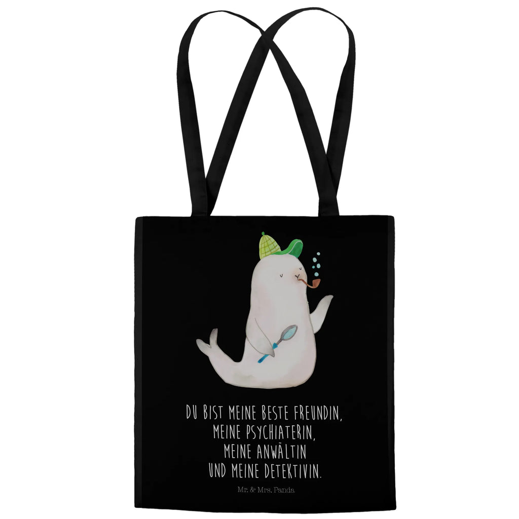 Tote bag seal sherlock cloth bag, shoulder bag, shopper, pouch, bag, shopping bag, Carrier bag, cotton bag, jute bag, small animals, cute, funny, cute animal motives, hand drawn, small world, funny sayings, good mood, happy, gifts, gift ideas, special gifts, animal lover, card