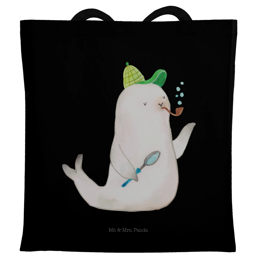 Tote bag seal sherlock cloth bag, shoulder bag, shopper, pouch, bag, shopping bag, Carrier bag, cotton bag, jute bag, small animals, cute, funny, cute animal motives, hand drawn, small world, funny sayings, good mood, happy, gifts, gift ideas, special gifts, animal lover, card
