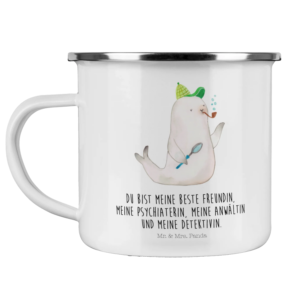 Camping Emaille Tasse Robbe Sherlock Emailletasse, Kaffeebecher, Teebecher, wandertasse, becher emaille, Teetasse, Pott, Tasse, Reisebecher, Campingbecher, Metalltasse, Kaffeetasse, metallbecher, wanderbecher, Becher, reisetasse, emaillebecher, Tasse Emaille, Blechtasse, Campingtasse, Emaille Becher, Trinkbecher, blechbecher, Emaille Tasse, Tiere, Tiermotive, Gute Laune, Lustige Sprüche
