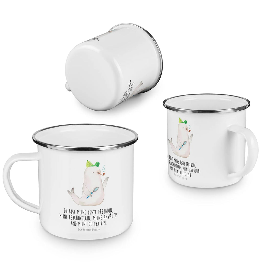Camping Emaille Tasse Robbe Sherlock Emailletasse, Kaffeebecher, Teebecher, wandertasse, becher emaille, Teetasse, Pott, Tasse, Reisebecher, Campingbecher, Metalltasse, Kaffeetasse, metallbecher, wanderbecher, Becher, reisetasse, emaillebecher, Tasse Emaille, Blechtasse, Campingtasse, Emaille Becher, Trinkbecher, blechbecher, Emaille Tasse, Tiere, Tiermotive, Gute Laune, Lustige Sprüche