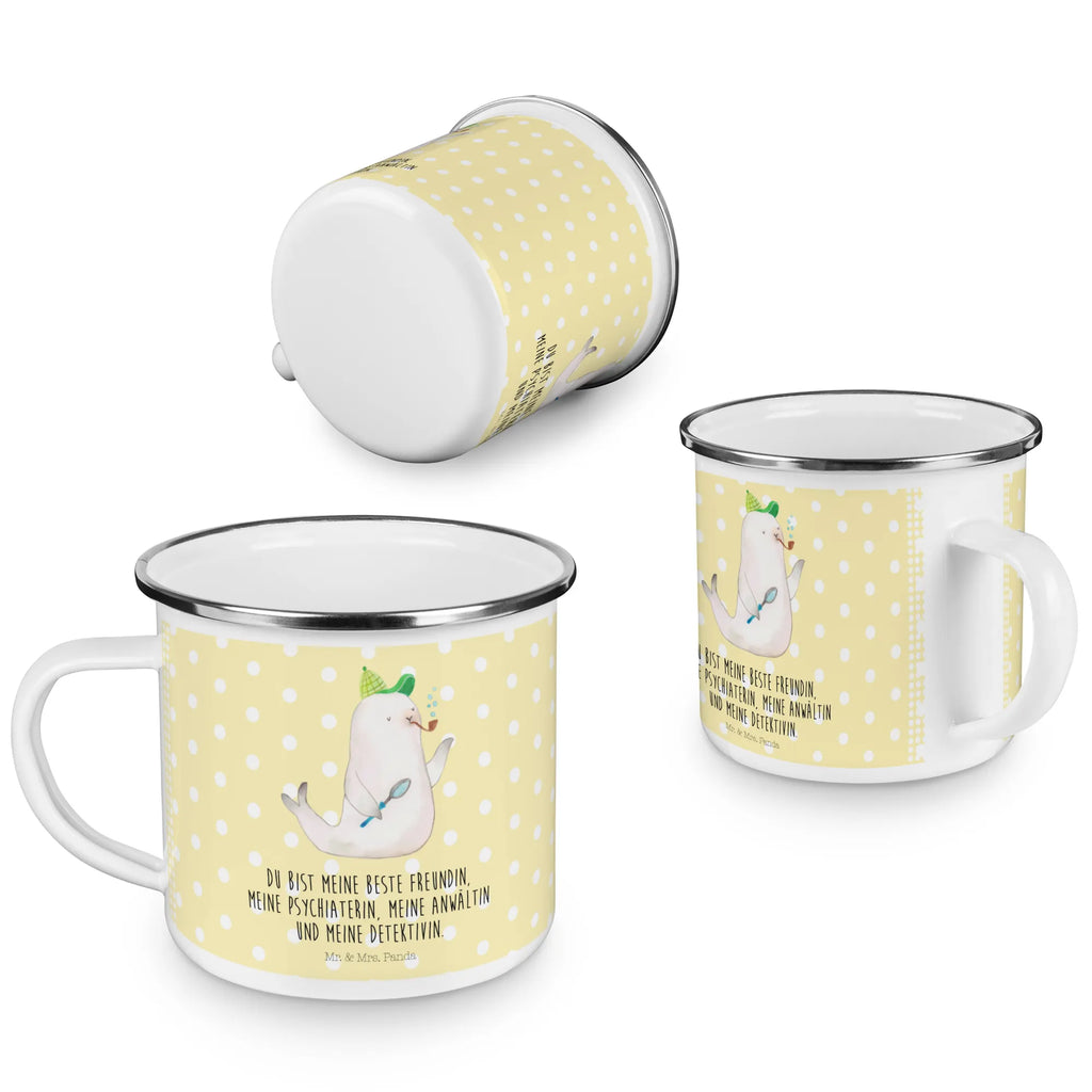 Camping Emaille Tasse Robbe Sherlock Emailletasse, Kaffeebecher, Teebecher, wandertasse, becher emaille, Teetasse, Pott, Tasse, Reisebecher, Campingbecher, Metalltasse, Kaffeetasse, metallbecher, wanderbecher, Becher, reisetasse, emaillebecher, Tasse Emaille, Blechtasse, Campingtasse, Emaille Becher, Trinkbecher, blechbecher, Emaille Tasse, Tiere, Tiermotive, Gute Laune, Lustige Sprüche