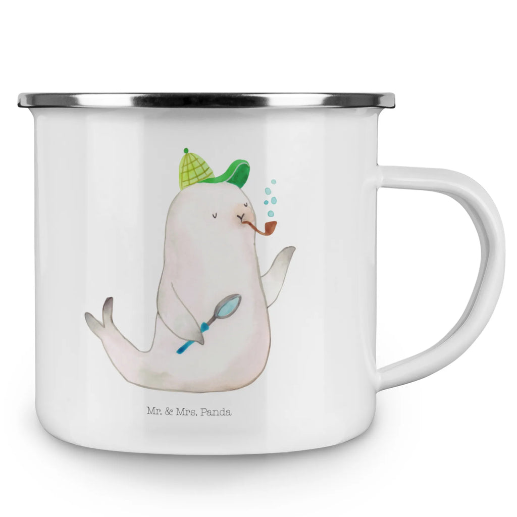 Camping Emaille Tasse Robbe Sherlock Emailletasse, Kaffeebecher, Teebecher, wandertasse, becher emaille, Teetasse, Pott, Tasse, Reisebecher, Campingbecher, Metalltasse, Kaffeetasse, metallbecher, wanderbecher, Becher, reisetasse, emaillebecher, Tasse Emaille, Blechtasse, Campingtasse, Emaille Becher, Trinkbecher, blechbecher, Emaille Tasse, Tiere, Tiermotive, Gute Laune, Lustige Sprüche