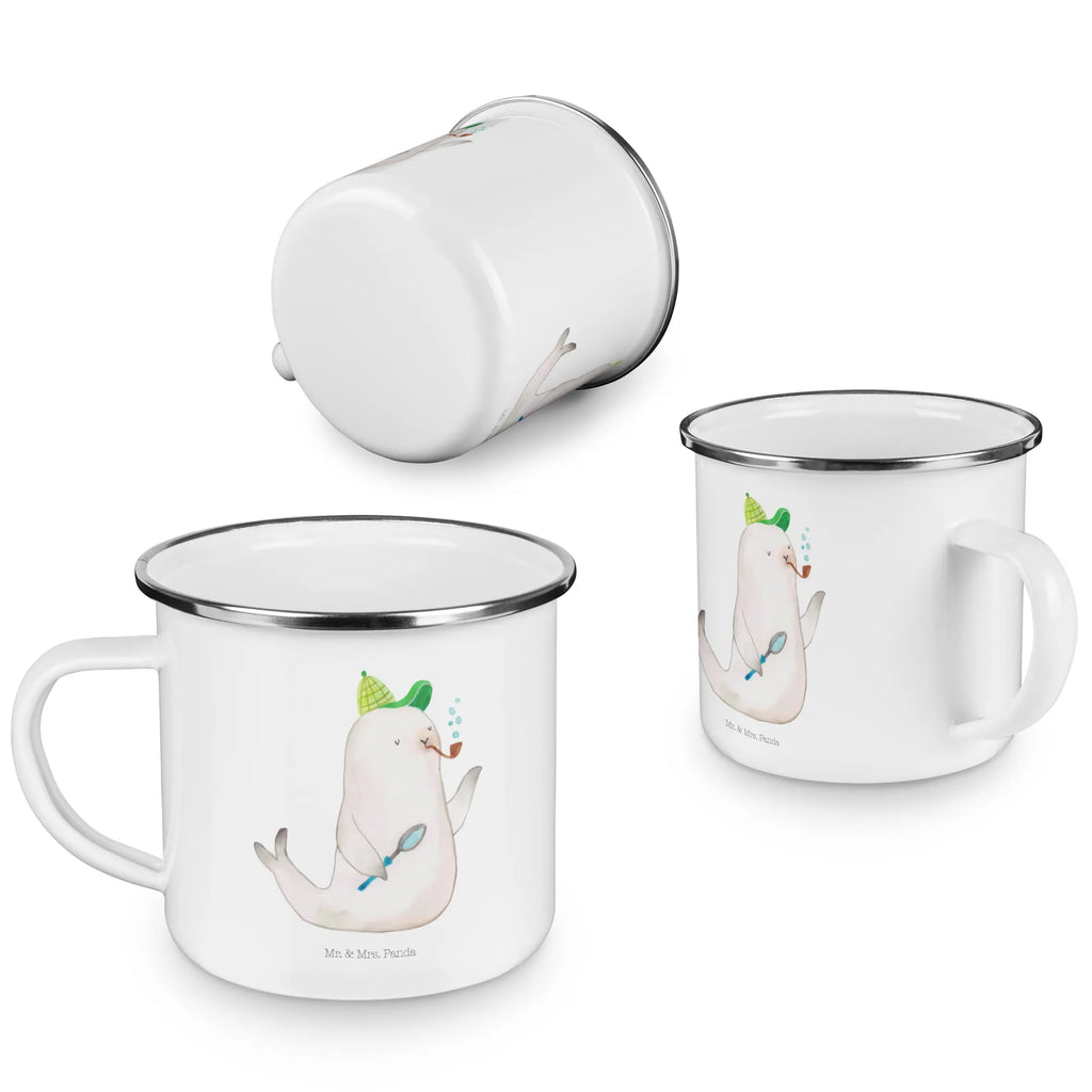 Camping Emaille Tasse Robbe Sherlock Emailletasse, Kaffeebecher, Teebecher, wandertasse, becher emaille, Teetasse, Pott, Tasse, Reisebecher, Campingbecher, Metalltasse, Kaffeetasse, metallbecher, wanderbecher, Becher, reisetasse, emaillebecher, Tasse Emaille, Blechtasse, Campingtasse, Emaille Becher, Trinkbecher, blechbecher, Emaille Tasse, Tiere, Tiermotive, Gute Laune, Lustige Sprüche