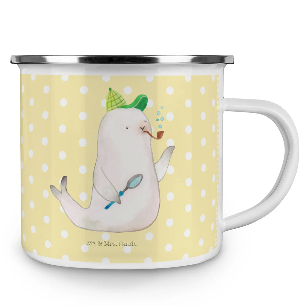 Camping Emaille Tasse Robbe Sherlock Emailletasse, Kaffeebecher, Teebecher, wandertasse, becher emaille, Teetasse, Pott, Tasse, Reisebecher, Campingbecher, Metalltasse, Kaffeetasse, metallbecher, wanderbecher, Becher, reisetasse, emaillebecher, Tasse Emaille, Blechtasse, Campingtasse, Emaille Becher, Trinkbecher, blechbecher, Emaille Tasse, Tiere, Tiermotive, Gute Laune, Lustige Sprüche