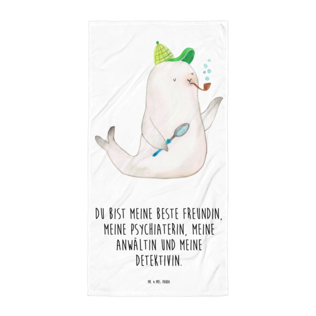 XL bath towel seal sherlock luxury bath sheet, spa towel, XL bath towel, oversized towel, extra large swim towel, large beach towel, small animals, cute, funny, cute animal motives, hand drawn, small world, funny sayings, good mood, happy, gifts, gift ideas, special gifts, animal lover, card