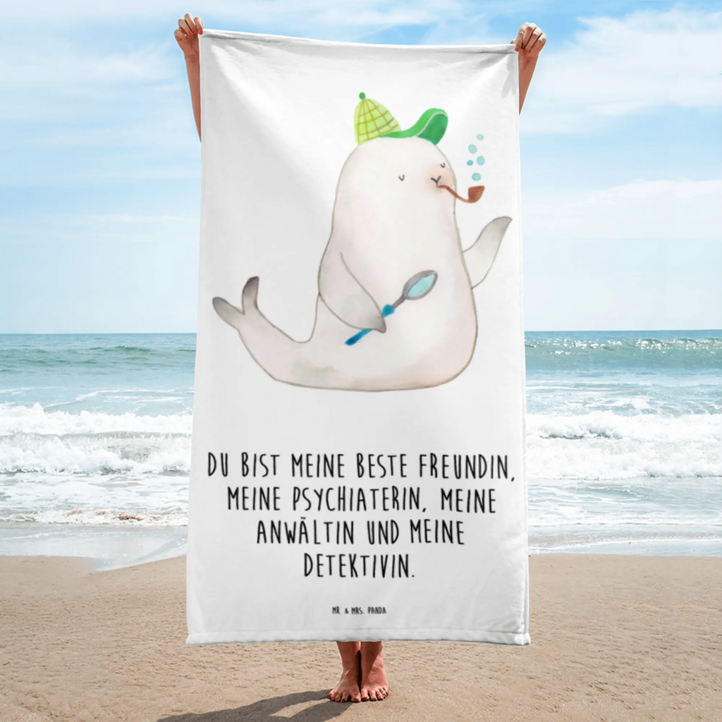 XL bath towel seal sherlock luxury bath sheet, spa towel, XL bath towel, oversized towel, extra large swim towel, large beach towel, small animals, cute, funny, cute animal motives, hand drawn, small world, funny sayings, good mood, happy, gifts, gift ideas, special gifts, animal lover, card
