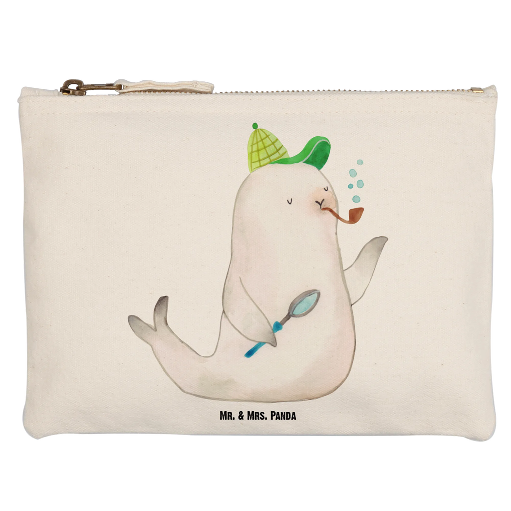 Make-up bag seal sherlock Kosmetikbeutel, pinsel tasche, Kulturbeutel, beauty tasche, aufbewahrungstasche, Waschbeutel, Mäppchen, aufbewahrungsbeutel, utensilientasche, Federmappe, Schminktäschchen, Stiftemäppchen, kosmetiktäschchen, Kulturtasche, Etui, Waschtasche, Schminktasche, Kosmetiktasche, Schlampermäppchen, toiletry bag, pencil case, beauty case, Schminkbeutel, Gute Laune, Tiermotive, Lustige Sprüche, Tiere