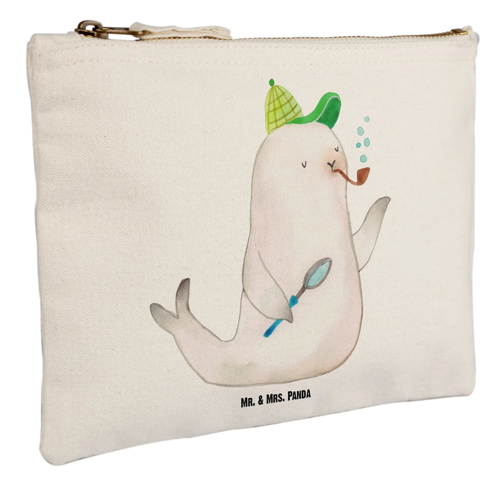 Make-up bag seal sherlock Kosmetikbeutel, pinsel tasche, Kulturbeutel, beauty tasche, aufbewahrungstasche, Waschbeutel, Mäppchen, aufbewahrungsbeutel, utensilientasche, Federmappe, Schminktäschchen, Stiftemäppchen, kosmetiktäschchen, Kulturtasche, Etui, Waschtasche, Schminktasche, Kosmetiktasche, Schlampermäppchen, toiletry bag, pencil case, beauty case, Schminkbeutel, Gute Laune, Tiermotive, Lustige Sprüche, Tiere