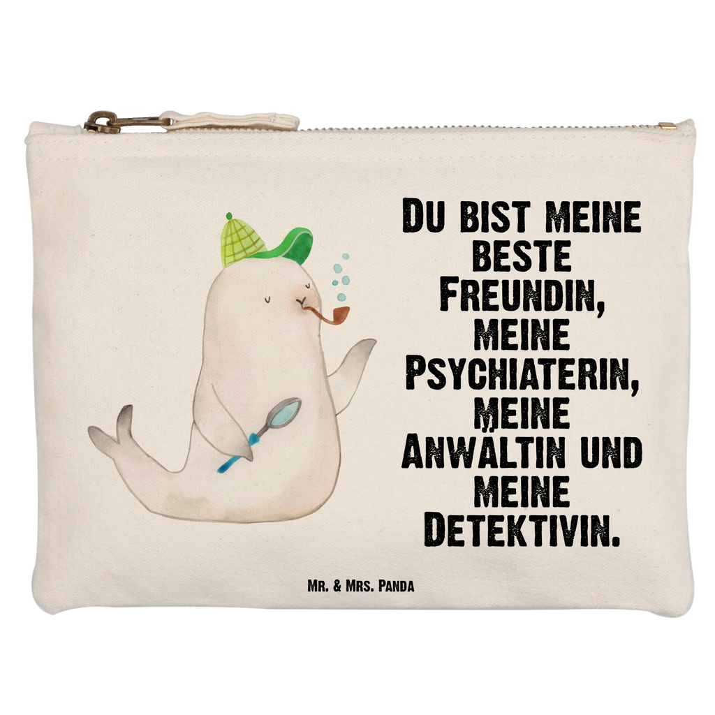 Make-up bag seal sherlock Kosmetikbeutel, pinsel tasche, Kulturbeutel, beauty tasche, aufbewahrungstasche, Waschbeutel, Mäppchen, aufbewahrungsbeutel, utensilientasche, Federmappe, Schminktäschchen, Stiftemäppchen, kosmetiktäschchen, Kulturtasche, Etui, Waschtasche, Schminktasche, Kosmetiktasche, Schlampermäppchen, toiletry bag, pencil case, beauty case, Schminkbeutel, Gute Laune, Tiermotive, Lustige Sprüche, Tiere