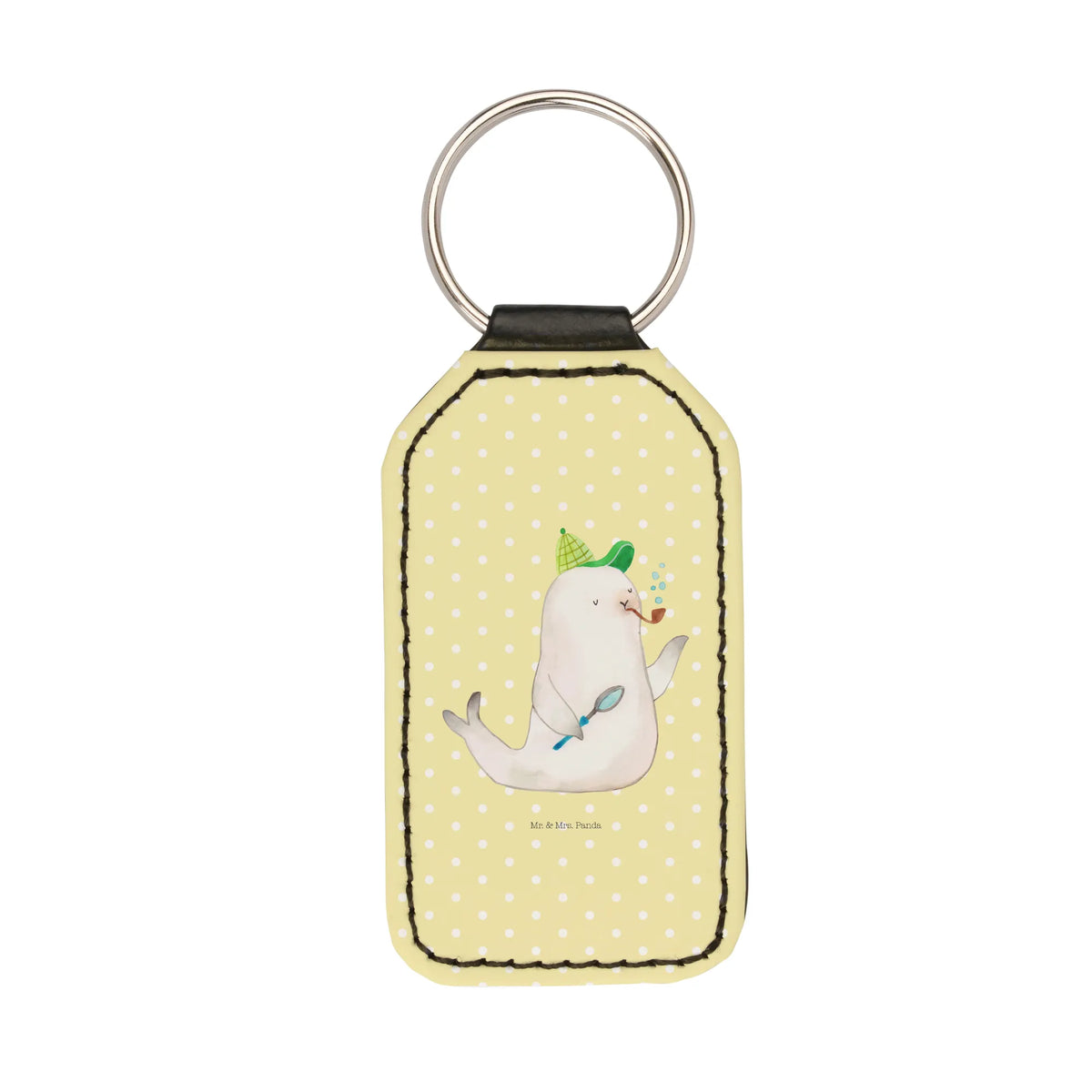 Rectangular key ring seal sherlock cute, cute animal motives, hand drawn, gift ideas, funny sayings, good mood, special gifts, animal lover, card, gifts, small animals