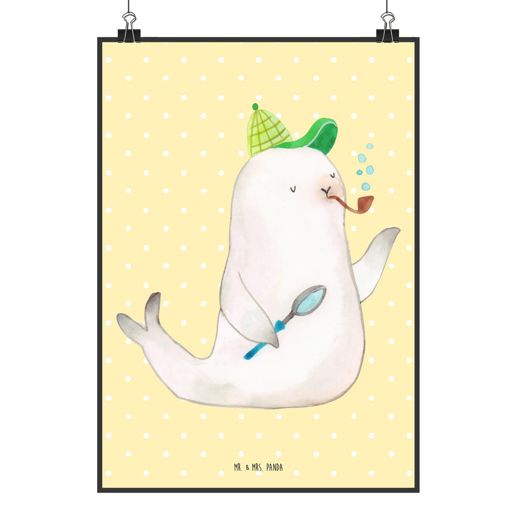 Poster Robbe Sherlock Wanddeko Bild, Wandposter, Wandschmuck, Bild, Wandbild, Mr. & Mrs. Panda Poster, wanddruck, kunstposter, wandkunst, Plakat, Wanddekoration, Deko Bild, Bild für Wand, Poster, Designposter, Kunstdruck, Posterdruck, drucke, grafikposter, wanddeko, kunst für die wand, kunstdruck poster, Gute Laune, Tiermotive, Tiere, Lustige Sprüche