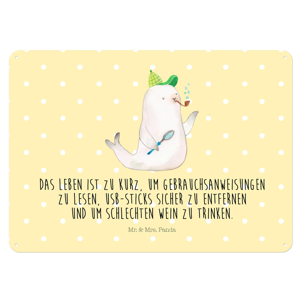 Blechschild Robbe Sherlock Blechschild Für Männer, Blechschild Küche, Türschild Metall, Dekoschild Metall, Wandschild Metall, Blechschild Groß, Blechschild Für Frauen, Blechschild Büro, Blechschild, Blechschild Zum Aufhängen, Tiere, Gute Laune, Tiermotive, Lustige Sprüche