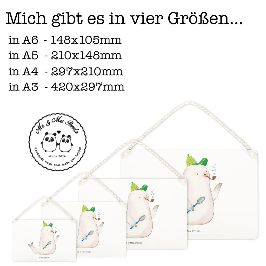 Decorative sign seal sherlock small animals, cute, funny, cute animal motives, hand drawn, small world, funny sayings, good mood, happy, gifts, gift ideas, special gifts, animal lover, card