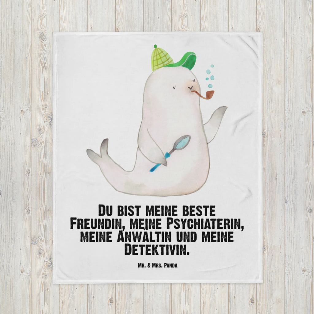 Babydecke Robbe Sherlock Krabbeldecke, Babyecke Kuscheldecke, Babydecke, Babygeschenk, Geschenk Geburt, Tiermotive, Gute Laune, lustige Sprüche, Tiere