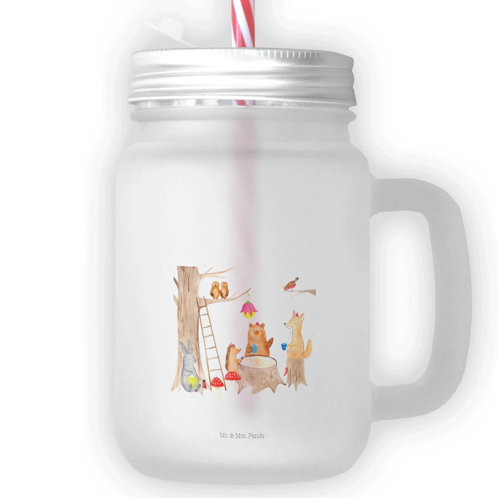 Mason jar drinking glass forest animals picnic Mason Jar, drinking glass, preserving glass, handle glass, cocktail glass, glass, summer glass, small animals, cute, funny, cute animal motives, hand drawn, small world, funny sayings, good mood, happy, gifts, gift ideas, special gifts, animal lover, card, fox, forest animals, mouse, picnic, hare, squirrel, forest, hedgehog