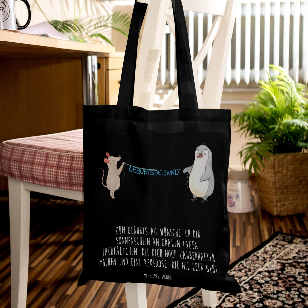 Torba Mysz Pingwin urodziny Jutetasche, Beuteltasche, Einkaufstasche, Schultertasche, Stofftasche, Beutel, Shopper, Tragetasche, Umhängetasche, Einkaufstüte, Badetasche, Jutebeutel, Stoffbeutel, Tasche, Strandtasche, Laptoptasche, Geburtstag, Geburtstagsgeschenk, Geschenk, Maus, Happy Birthday, Pinguin, Geburtstage, Geburtstagsfeier