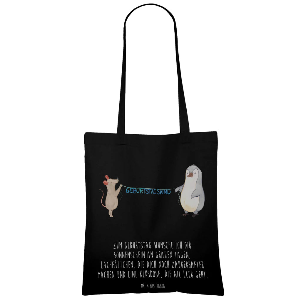 Torba Mysz Pingwin urodziny Jutetasche, Beuteltasche, Einkaufstasche, Schultertasche, Stofftasche, Beutel, Shopper, Tragetasche, Umhängetasche, Einkaufstüte, Badetasche, Jutebeutel, Stoffbeutel, Tasche, Strandtasche, Laptoptasche, Geburtstag, Geburtstagsgeschenk, Geschenk, Maus, Happy Birthday, Pinguin, Geburtstage, Geburtstagsfeier