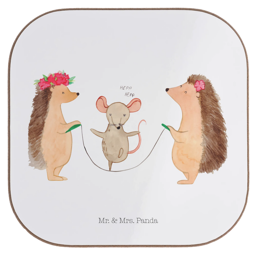Square coaster Hedgehog skipping Korkuntersetzer, Untersetzer, Untersetzer Design, Tassen Untersetzer, Glasuntersetzer, Untersetzer Holz, Holzuntersetzer, Getränkeuntersetzer, Untersetzer für Gläser, Untersetzer Gläser, Untersetzer aus Holz, Bierdeckel, Tiermotive, Gute Laune, lustige Sprüche, Tiere, Kinder, Seilhüpfen, Kindergarten, Maus, Seilspringen, Igel