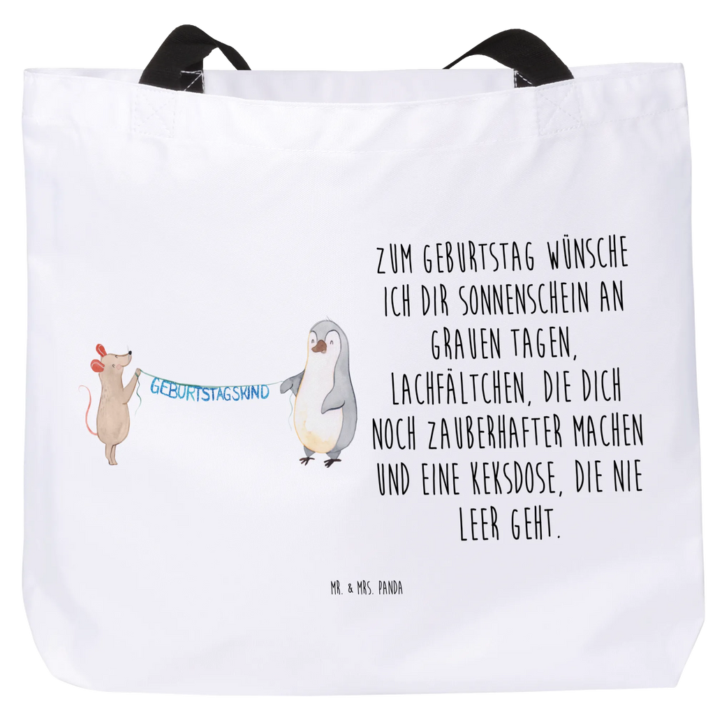Shopper Maus Pinguin Geburtstag Einkaufsbeutel, Einkaufstasche, Schultertasche, XXL Tasche, Alltagstasche, Schulbeutel, Strandtasche, Tragebeutel, Shopper, Schultasche, Beutel, Tüte, Stofftasche, XL, Freizeittasche, Ausflug, Geschenk, Geburtstag, Geburtstagsgeschenk, Geburtstage, Happy Birthday, Pinguin, Maus, Geburtstagsfeier