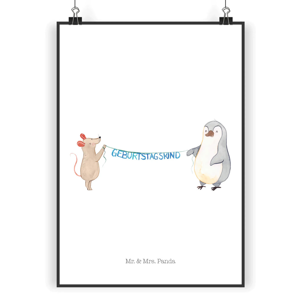 Poster Maus Pinguin Geburtstag Wandposter, Designposter, Kinderposter, Wanddekoration, Raumdekoration, Poster, Kunstdruck, Handgemaltes Poster, Wanddeko, Wanddeko Bild, Posterdruck, Bild, Mr. & Mrs. Panda Poster, Küchenposter, Geburtstag, Geburtstagsgeschenk, Geschenk, Maus, Geburtstage, Happy Birthday, Geburtstagsfeier, Pinguin