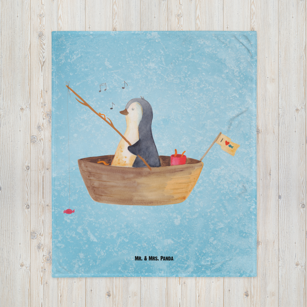 Kuscheldecke Pinguin Angelboot Decke, Wohndecke, Tagesdecke, Wolldecke, Sofadecke, Pinguin, Pinguine, Angeln, Boot, Angelboot, Lebenslust, Leben, genießen, Motivation, Neustart, Neuanfang, Trennung, Scheidung, Geschenkidee Liebeskummer