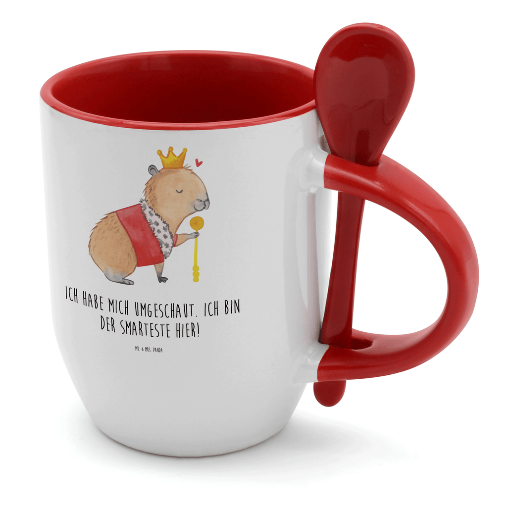 Tasse mit Löffel Capybara König Tasse, Kaffeetasse, Tassen, Tasse mit Spruch, Kaffeebecher, Tasse mit Löffel, Tiermotive, Gute Laune, lustige Sprüche, Tiere, Capybara, König