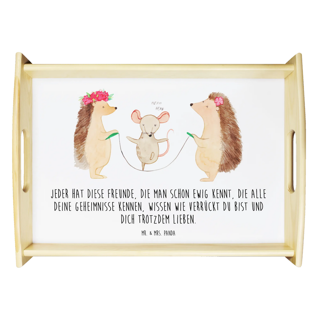 Taca serwisowa jeż Skakanie na skakance Küchentablett, Serviertablett, Tablett, Holztablett, Frühstückstablett, Dekotablett, Tiermotive, Gute Laune, lustige Sprüche, Tiere, Seilhüpfen, Igel, Maus, Seilspringen, Kindergarten, Kinder