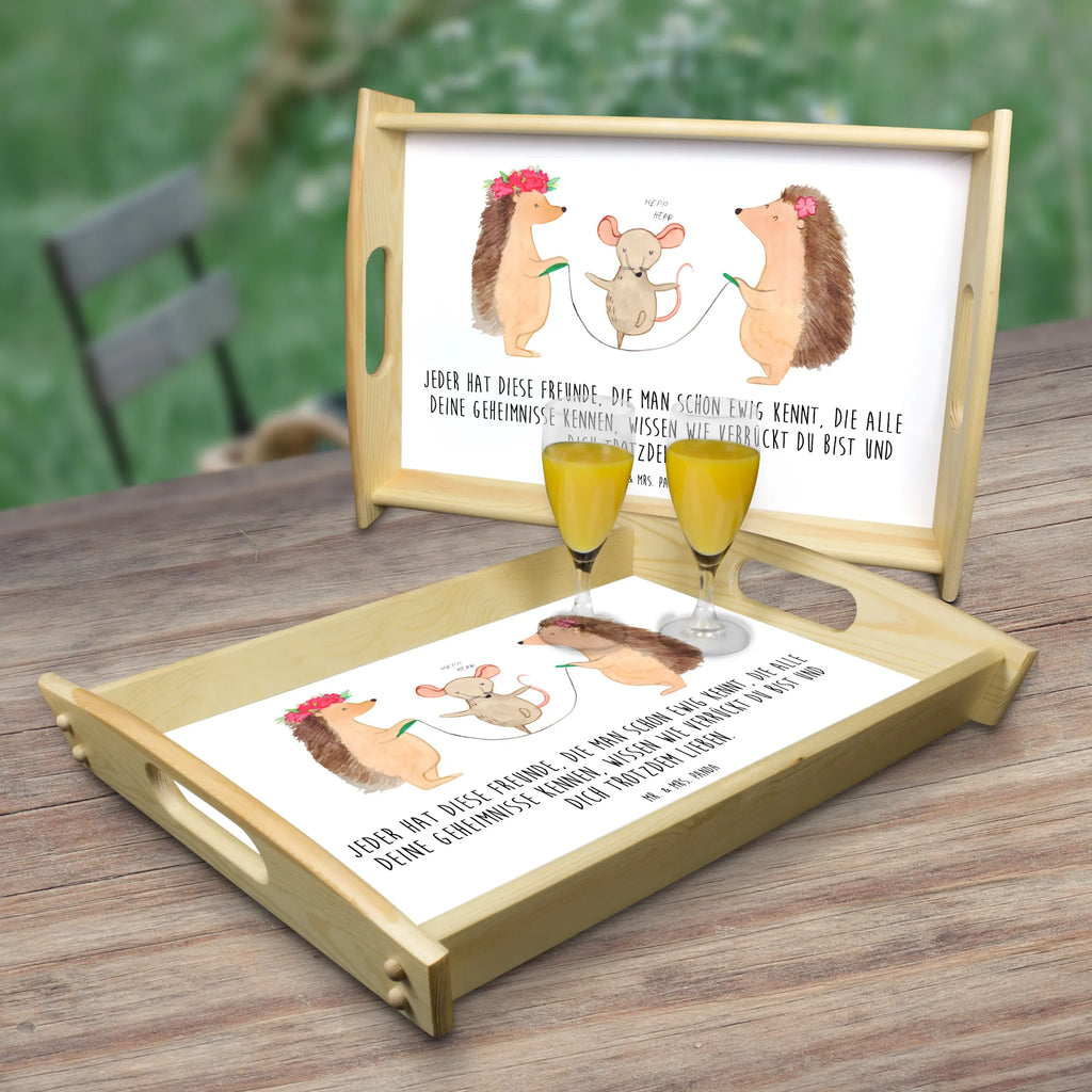 Taca serwisowa jeż Skakanie na skakance Küchentablett, Serviertablett, Tablett, Holztablett, Frühstückstablett, Dekotablett, Tiermotive, Gute Laune, lustige Sprüche, Tiere, Seilhüpfen, Igel, Maus, Seilspringen, Kindergarten, Kinder