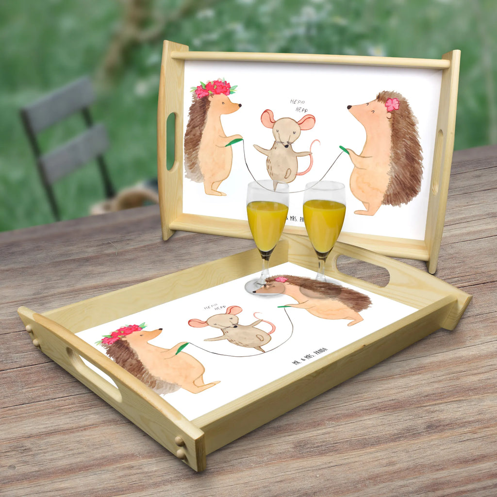 Taca serwisowa jeż Skakanie na skakance Küchentablett, Serviertablett, Tablett, Holztablett, Frühstückstablett, Dekotablett, Tiermotive, Gute Laune, lustige Sprüche, Tiere, Seilhüpfen, Igel, Maus, Seilspringen, Kindergarten, Kinder