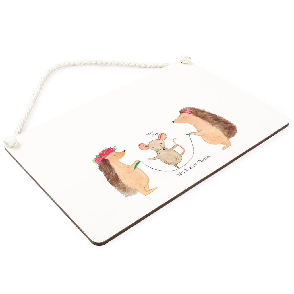 Decorative sign Hedgehog skipping small animals, cute, funny, cute animal motives, hand drawn, small world, funny sayings, good mood, happy, gifts, gift ideas, special gifts, animal lover, card, rope skipping, children, kindergarten, mouse, hedgehog