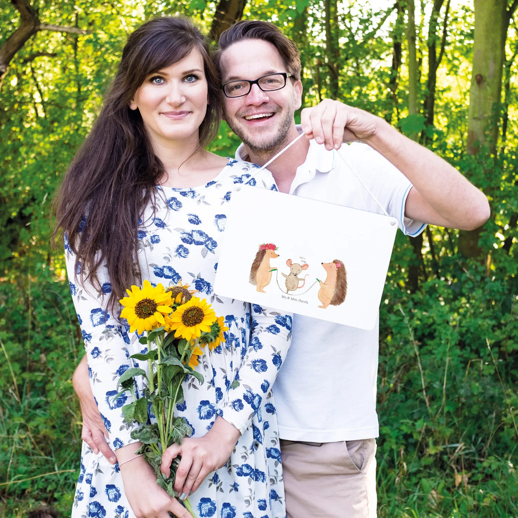 Decorative sign Hedgehog skipping small animals, cute, funny, cute animal motives, hand drawn, small world, funny sayings, good mood, happy, gifts, gift ideas, special gifts, animal lover, card, rope skipping, children, kindergarten, mouse, hedgehog