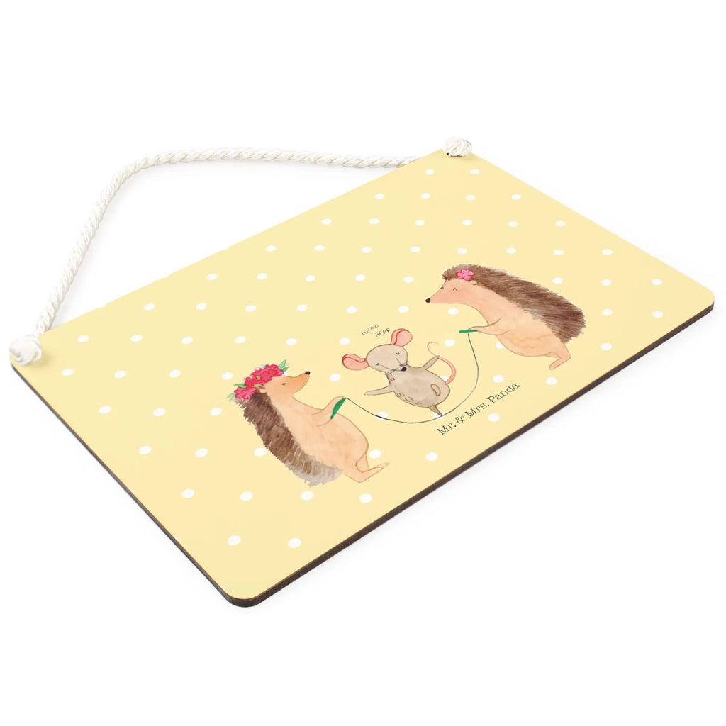 Decorative sign Hedgehog skipping small animals, cute, funny, cute animal motives, hand drawn, small world, funny sayings, good mood, happy, gifts, gift ideas, special gifts, animal lover, card, rope skipping, children, kindergarten, mouse, hedgehog