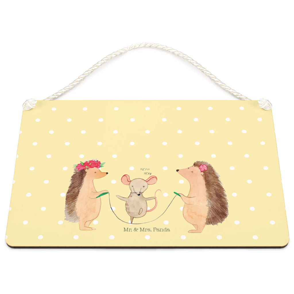 Decorative sign Hedgehog skipping small animals, cute, funny, cute animal motives, hand drawn, small world, funny sayings, good mood, happy, gifts, gift ideas, special gifts, animal lover, card, rope skipping, children, kindergarten, mouse, hedgehog