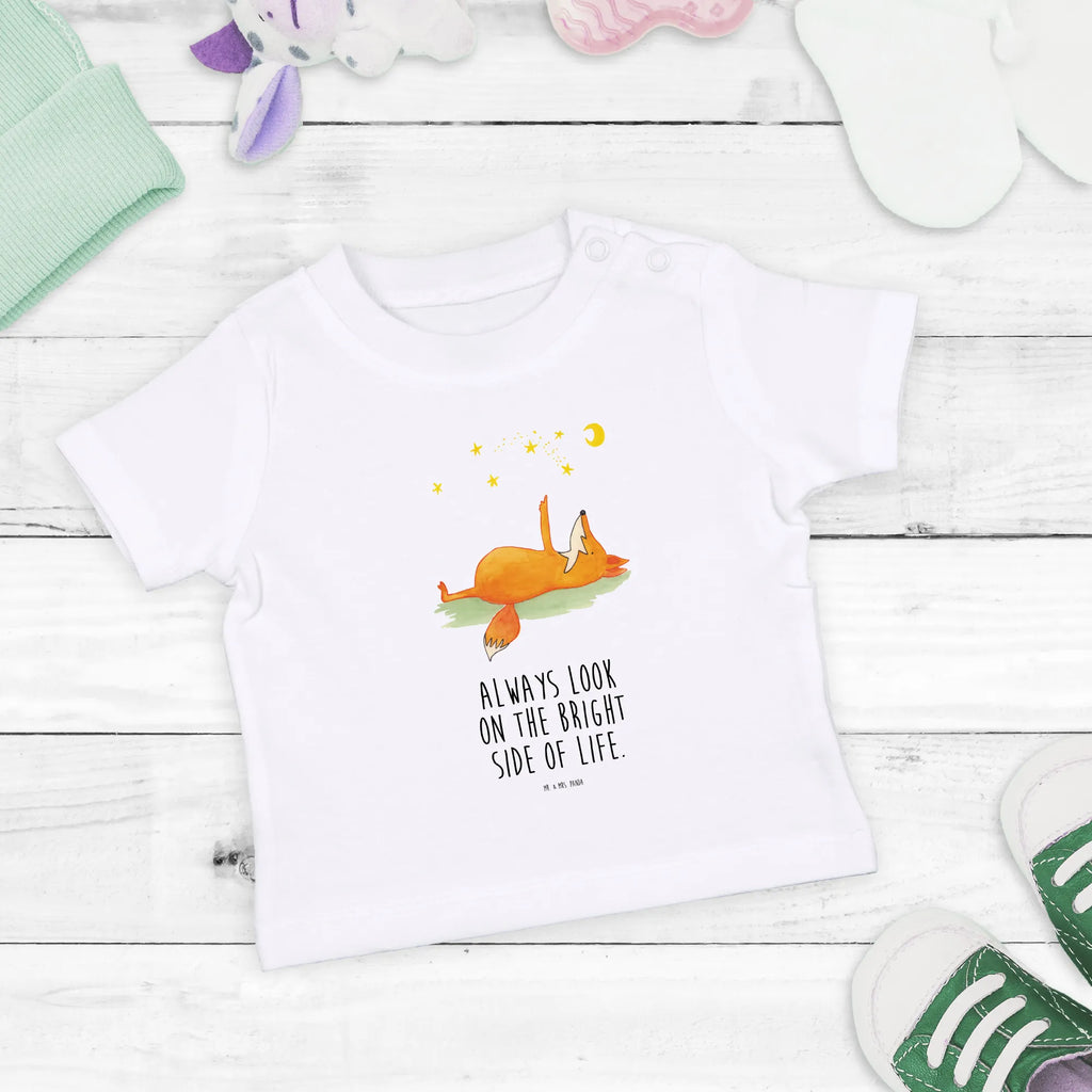 Organic Baby Shirt Fox Stars fox, foxes, forest wildlife, clever as a fox, animal lover, Fox, Romance, words of consolation, Saying beautiful, Saying positive, Always Look on the Bright Side of Life