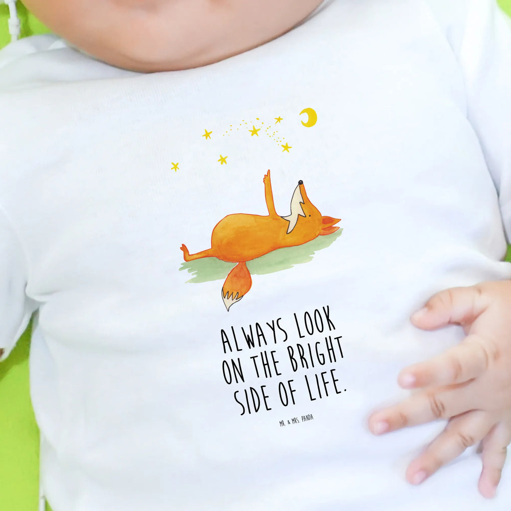 Organic Baby Shirt Fox Stars fox, foxes, forest wildlife, clever as a fox, animal lover, Fox, Romance, words of consolation, Saying beautiful, Saying positive, Always Look on the Bright Side of Life