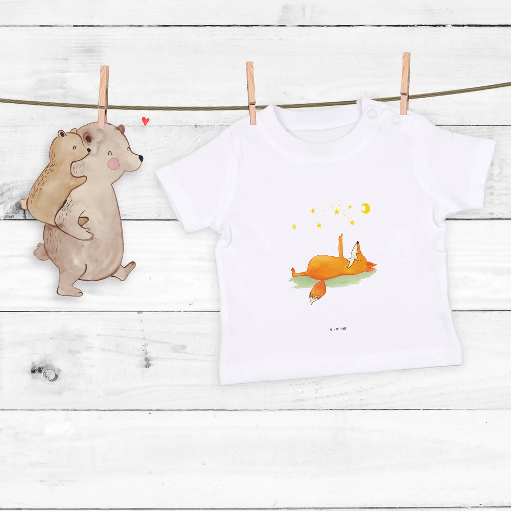 Organic Baby Shirt Fox Stars fox, foxes, forest wildlife, clever as a fox, animal lover, Fox, Romance, words of consolation, Saying beautiful, Saying positive, Always Look on the Bright Side of Life