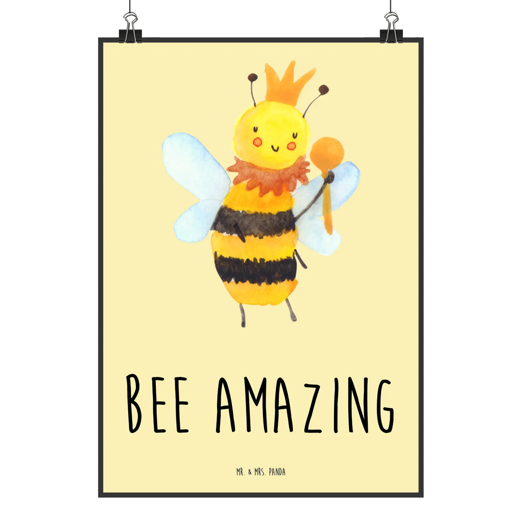 Poster bee king Posterdruck, Wandposter, Mr. & Mrs. Panda Poster, Wanddeko, Raumdekoration, Wanddeko Bild, Kunstdruck, Handgemaltes Poster, Küchenposter, Bild, Designposter, Wanddekoration, Poster, Kinderposter, Biene, Wespe, Hummel