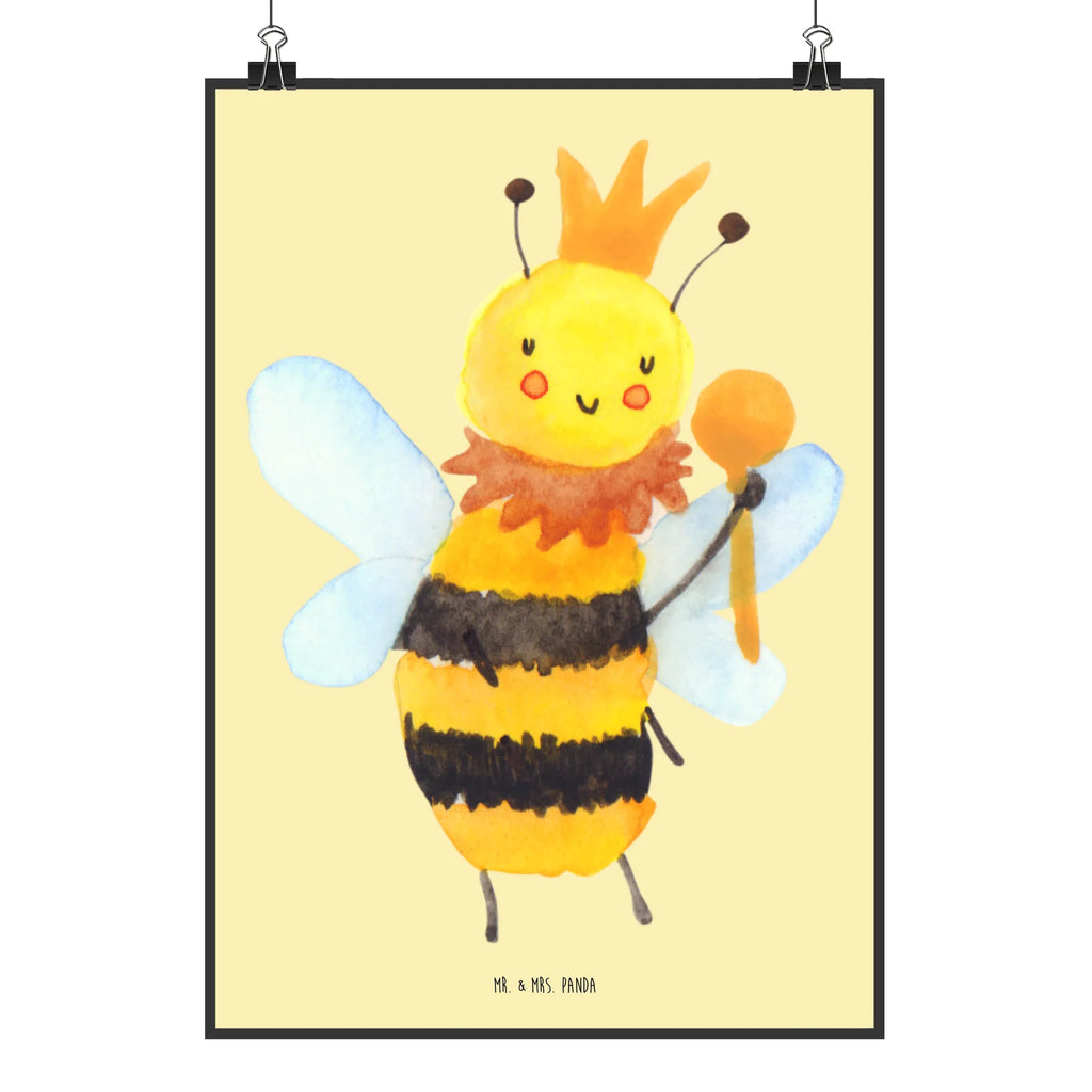 Poster bee king Posterdruck, Wandposter, Mr. & Mrs. Panda Poster, Wanddeko, Raumdekoration, Wanddeko Bild, Kunstdruck, Handgemaltes Poster, Küchenposter, Bild, Designposter, Wanddekoration, Poster, Kinderposter, Biene, Wespe, Hummel