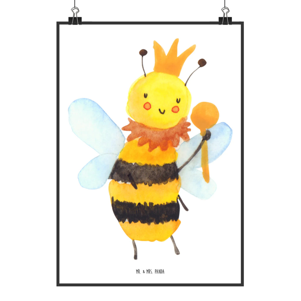 Poster bee king Posterdruck, Wandposter, Mr. & Mrs. Panda Poster, Wanddeko, Raumdekoration, Wanddeko Bild, Kunstdruck, Handgemaltes Poster, Küchenposter, Bild, Designposter, Wanddekoration, Poster, Kinderposter, Biene, Wespe, Hummel