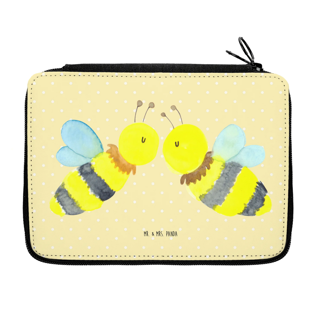 Leather folder bee Love enrolment, pupil, school, primary school, gift, pencil bag, pencil case, motif, pen roll, child, Bee, wasp, bumblebee