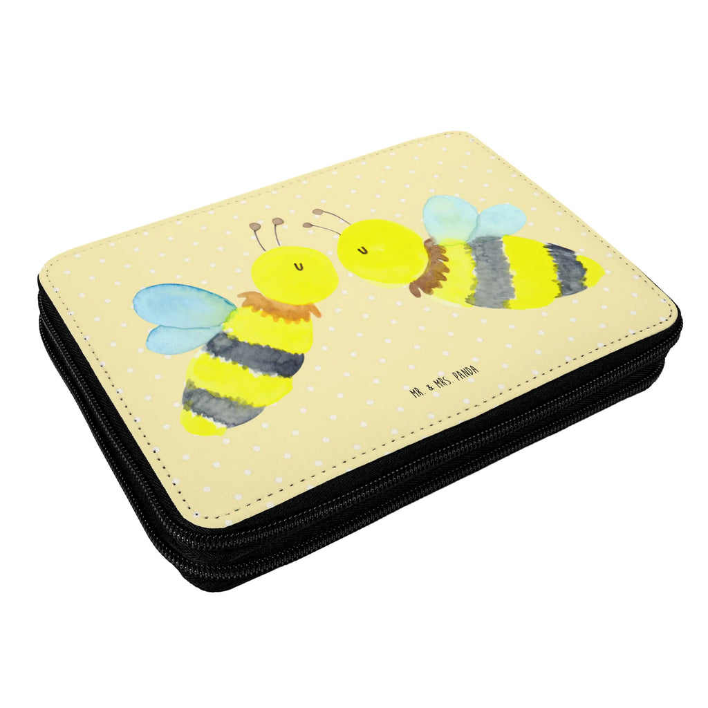 Leather folder bee Love enrolment, pupil, school, primary school, gift, pencil bag, pencil case, motif, pen roll, child, Bee, wasp, bumblebee