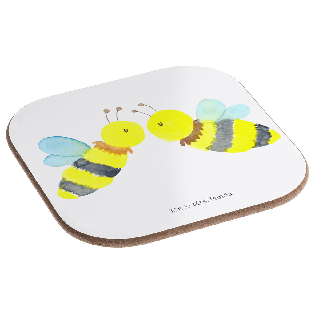Square coaster bee Love presents, party, gifts, breakfast, gift, Coasters, glass coasters, Bee, wasp, bumblebee