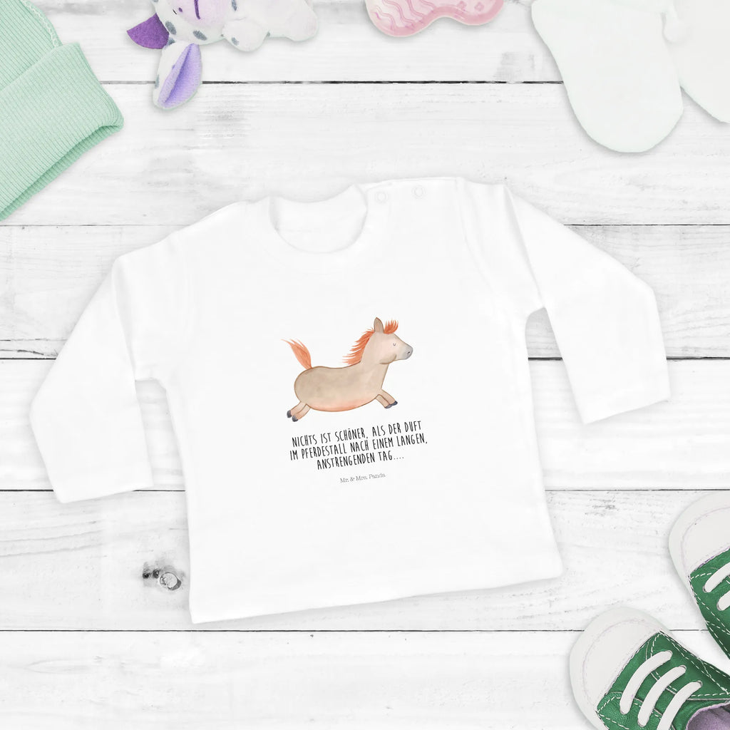 Baby Longsleeve Pferd Springen Jungen, Bio, Langarm, Kleidung, Baby Shower, Geburt, Mädchen, Landwirtin, Bauernhof, Hoftiere, Landwirt, ausreiten, reiten, Pony, Pferdebesitzer, Stall, Pferde, Pferdestall, Pferd