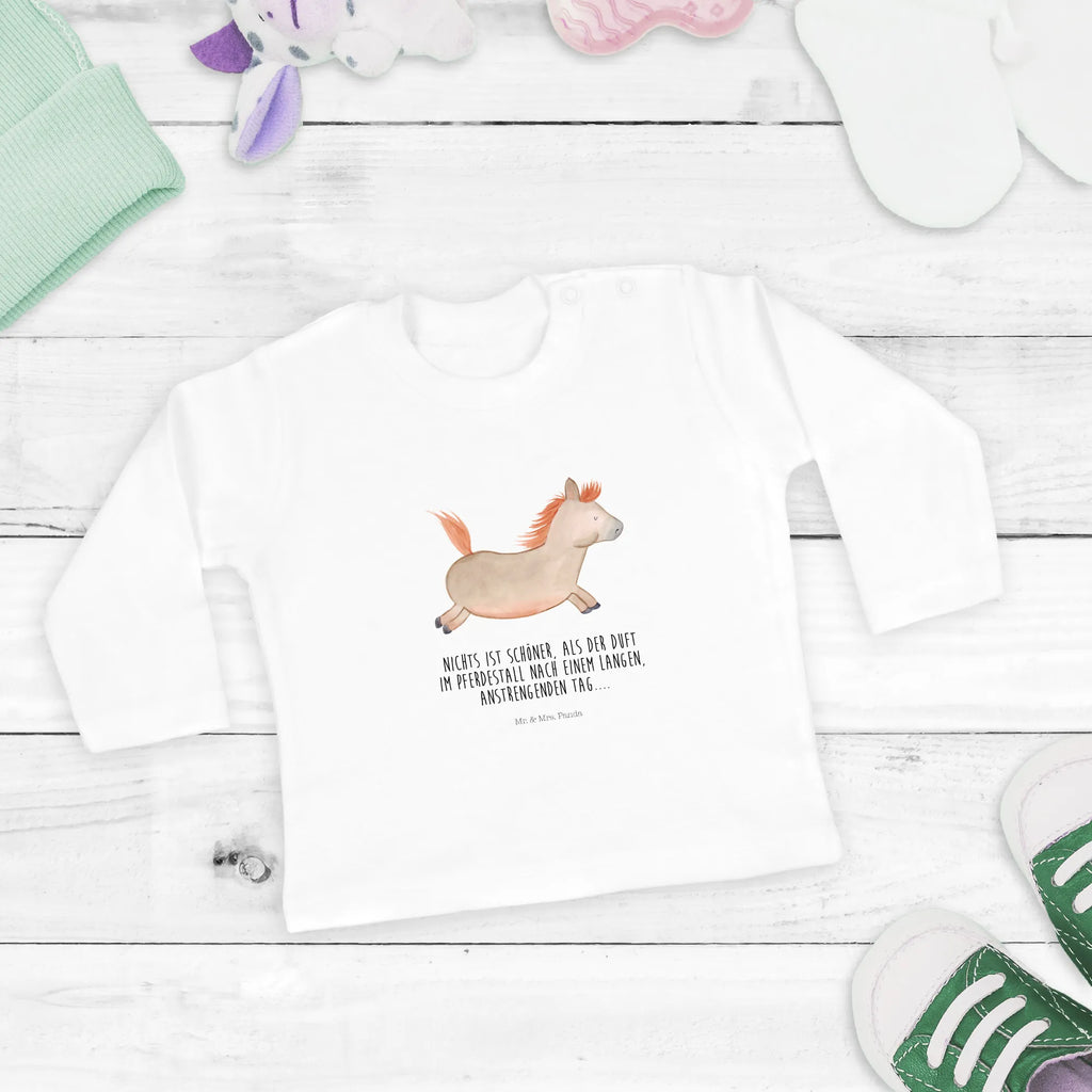 Baby Longsleeve Pferd Springen Jungen, Bio, Langarm, Kleidung, Baby Shower, Geburt, Mädchen, Landwirtin, Bauernhof, Hoftiere, Landwirt, ausreiten, reiten, Pony, Pferdebesitzer, Stall, Pferde, Pferdestall, Pferd